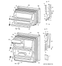 DOORS Diagram and Parts List for CTT18EAZDRAD  Hotpoint Refrigerator