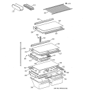 SHELF PARTS Diagram and Parts List for CTK24GAXHRAA  Hotpoint Refrigerator
