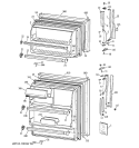 DOORS Diagram and Parts List for CTG16GAZCRWH  Hotpoint Refrigerator