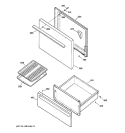 DOOR & DRAWER Diagram and Parts List for RB525V2  Hotpoint Range