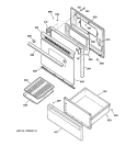 DOOR & DRAWER PARTS Diagram and Parts List for RB536GW2  Hotpoint Range