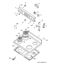 CONTROL PANEL & COOKTOP Diagram and Parts List for RB632GW2  Hotpoint Range