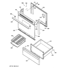 DOOR & DRAWER PARTS Diagram and Parts List for RB632GW2  Hotpoint Range