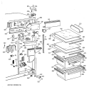 FRESH FOOD SECTION Diagram and Parts List for CST25GRZBWW  Hotpoint Refrigerator