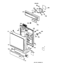 ESCUTCHEON & DOOR ASSEMBLY Diagram and Parts List for HDA105Y-73WH  Hotpoint Dishwasher