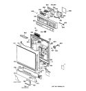 ESCUTCHEON & DOOR ASSEMBLY Diagram and Parts List for HDA900X-73BA  Hotpoint Dishwasher
