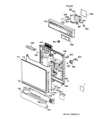 ESCUTCHEON & DOOR ASSEMBLY Diagram and Parts List for HDA100X-73WH  Hotpoint Dishwasher