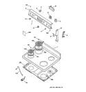 CONTROL PANEL & COOKTOP Diagram and Parts List for RB536GW3  Hotpoint Range
