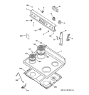 CONTROL PANEL & COOKTOP Diagram and Parts List for RB536GW1  Hotpoint Range