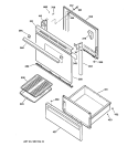 DOOR & DRAWER PARTS Diagram and Parts List for RB632GW3  Hotpoint Range