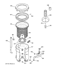 TUB, BASKET & AGITATOR Diagram and Parts List for VWSR4100V0AA  Hotpoint Washer
