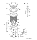 TUB, BASKET & AGITATOR Diagram and Parts List for YISR309JT5AA  General Electric Washer