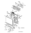 ESCUTCHEON & DOOR ASSEMBLY Diagram and Parts List for PSD200X-71BA  General Electric Dishwasher