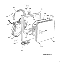 FRONT PANEL & DOOR Diagram and Parts List for BWXR473GT3WW  General Electric Dryer