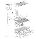 SHELF PARTS Diagram and Parts List for MTG18EAXMRWH  General Electric Refrigerator