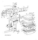 FRESH FOOD SECTION Diagram and Parts List for MSK22GAXEAD  General Electric Refrigerator