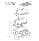 SHELF PARTS Diagram and Parts List for MTK21GAXMRAA  General Electric Refrigerator