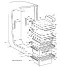 FRESH FOOD SHELVES Diagram and Parts List for MSK27DHZBWH  General Electric Refrigerator