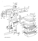 FRESH FOOD SECTION Diagram and Parts List for MSK22GAZBAD  General Electric Refrigerator
