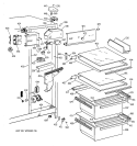 FRESH FOOD SECTION Diagram and Parts List for MST20GAZBWW  General Electric Refrigerator