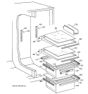 FRESH FOOD SECTION Diagram and Parts List for MST25GRZBWW  General Electric Refrigerator