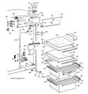 FRESH FOOD SECTION Diagram and Parts List for MSX22GAZBAA  General Electric Refrigerator