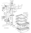 FRESH FOOD SECTION Diagram and Parts List for MSX25DRZBAA  General Electric Refrigerator
