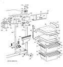 FRESH FOOD SECTION Diagram and Parts List for MSZ20GAZBWW  General Electric Refrigerator