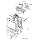ESCUTCHEON & DOOR ASSEMBLY Diagram and Parts List for PSD300Y-73BA  General Electric Dishwasher