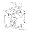 CABINET, COVER & FRONT PANEL Diagram and Parts List for YBXR2070T6WW  General Electric Washer