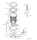 TUB, BASKET & AGITATOR Diagram and Parts List for YBXR2070T6WW  General Electric Washer