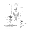SUSPENSION, PUMP & DRIVE COMPONENTS Diagram and Parts List for YISR309JT6AA  General Electric Washer