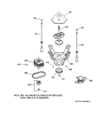 SUSPENSION, PUMP & DRIVE COMPONENTS Diagram and Parts List for YWSR2100T6WW  General Electric Washer
