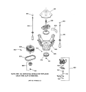 SUSPENSION, PUMP & DRIVE COMPONENTS Diagram and Parts List for YISR208DT8WW  General Electric Washer