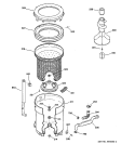 TUB, BASKET & AGITATOR Diagram and Parts List for YISR309JT8AA  General Electric Washer