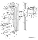 FRESH FOOD DOOR Diagram and Parts List for MSK28DHZDAA  General Electric Refrigerator
