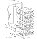 FRESH FOOD SECTION Diagram and Parts List for MSK28DRZDAA  General Electric Refrigerator