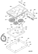 Section Diagram and Parts List for JP3422L1BG  General Electric Cooktop