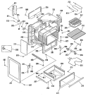 Section Diagram and Parts List for JB553GM3  General Electric Range