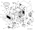 Section Diagram and Parts List for JE1025T03  General Electric Microwave