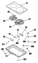 Section Diagram and Parts List for JXGR6102  General Electric Cooktop