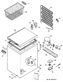 Section Diagram and Parts List for CB5DMB  General Electric Freezer