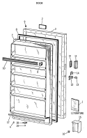 DOOR Diagram and Parts List for FP12SSCRWH  General Electric Freezer