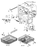 Section Diagram and Parts List for GSD970P-45  General Electric Dishwasher