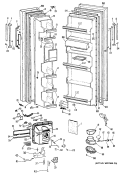 Section Diagram and Parts List for TFX20SRAAD  General Electric Refrigerator