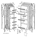 Part Location Diagram of WR17X2952 GE FRONT DOOR SHELF