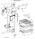 FRESH FOOD SECTION Diagram and Parts List for TFE20DRAWH  General Electric Refrigerator