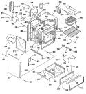 Section Diagram and Parts List for JSP28GP2BG  General Electric Range