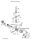 MOTOR - PUMP MECHANISM Diagram and Parts List for GSD730T-64WW  General Electric Dishwasher