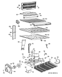 Section Diagram and Parts List for TBHB25ZRERBK  General Electric Refrigerator
